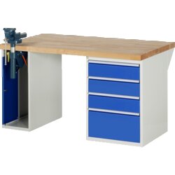 RAU 37510A2159B4M11 Werkbank 1500x900x890 4xSchub-TA 1xSSKL lgr/ebl
