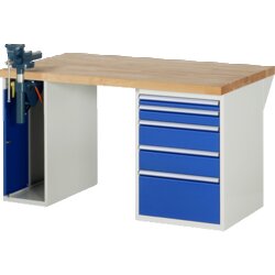 RAU 37511A2159B4M11 Werkbank 1500x900x890 5xSchub-TA 1xSSKL lgr/ebl