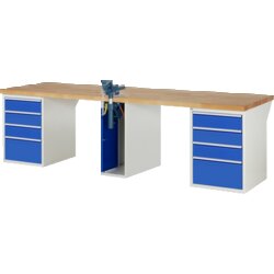 RAU 37510A0309B4M11 Werkbank 3000x900x890 8xSchub-TA 1xSSKL lgr/ebl