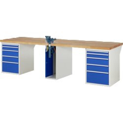 RAU 37511A0309B4M11 Werkbank 3000x900x890 10xSchub-TA 1xSSKL lgr/ebl