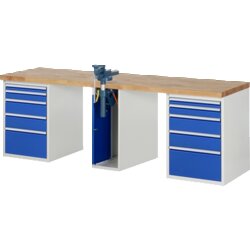 RAU 37511A0257B4M11 Werkbank 2500x700x890 10xSchub-TA 1xSSKL lgr/ebl