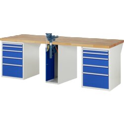 RAU 37511A0259B4M11 Werkbank 2500x900x890 10xSchub-TA 1xSSKL lgr/ebl