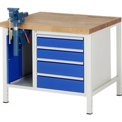 RAU 38185A2109B4H11 Werkbank 1000x900x840-1040 4xSchub-TA SSKL lgr/ebl