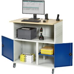 RAU 71023F11 Computertisch 1100x790x1180 mobil lgr/ebl