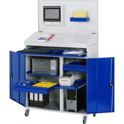 RAU 71100TM61F11 Computerschrank 1100x520x1895 mobil lgr/ebl