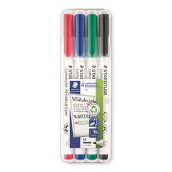 STAEDTLER® 301 WP4 Whiteboardmarker Lumocolor 1mm sort. 4St.