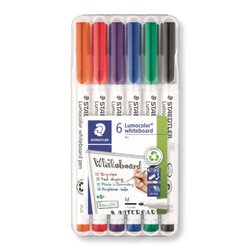STAEDTLER® 301 WP6 Whiteboardmarker Lumocolor 1mm sort. 6St.
