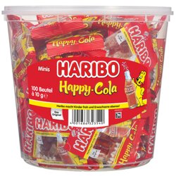 HARIBO 10002581 Fruchtgummi Cola-Minis 10g Minibeutel 100St