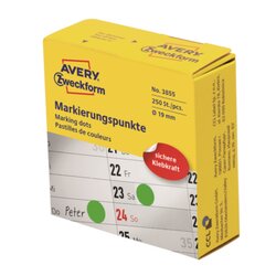 Avery Zweckform 3855 Markierungspunkt 19mm grün 250 St./Pack.