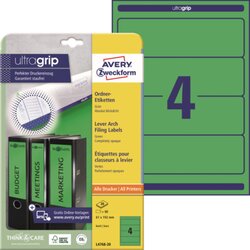 Avery Zweckform L4768-20 Ordneretikett 61x192mm gn 80 St./Pack.