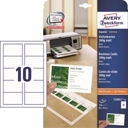 Avery Zweckform C32011-25 Visitenkarte weiß 250 St./Pack.