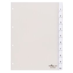 DURABLE 682119 Register DIN A4 10teilig Hartfolie tr