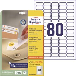 Avery Zweckform L4732REV-25 Etikett 35,6x16,9mm weiß 2.400 St./Pack.