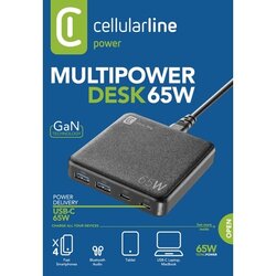 cellularline Ladegerät Kommunikationstechnik Multipower Desk 65W