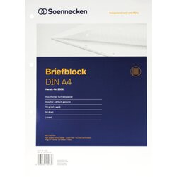 Soennecken 2306 Briefblock DIN A4 gelocht liniert 50Blatt weiß