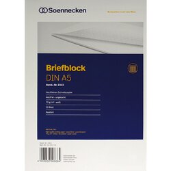 Soennecken 2313 Briefblock DIN A5 70g rautiert 50Blatt weiß