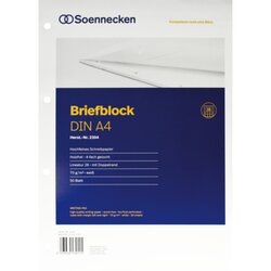 Soennecken 2304 Briefblock DIN A4 gelocht Lineatur28 kariert 50Blatt