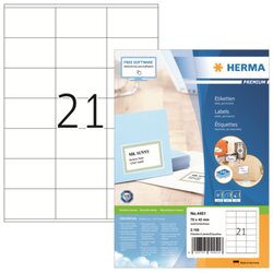 HERMA 4451 Etikett PREMIUM 70x42mm weiß 2.100 St./Pack.