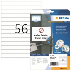 HERMA 5080 Etikett 52,5x21,2mm ablösbar ws 1.400 St.