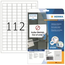 HERMA 4211 Etikett 25,4x16,9mm ablösbar ws 2800St