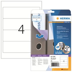 HERMA 10160 Ordneretikett kurz/breit sk ablösbar ws 100 St.