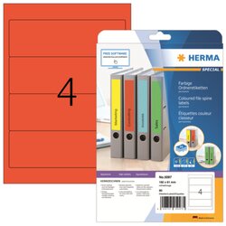 HERMA 5097 Ordneretikett 192x61mm sk rot 80 St./Pack.