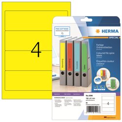 HERMA 5096 Ordneretikett 192x61mm sk gelb 80 St./Pack.