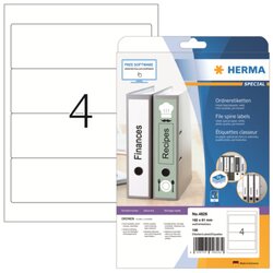 HERMA 4826 Ordneretikett Special 192x61mm sk weiß 100 St./Pack.
