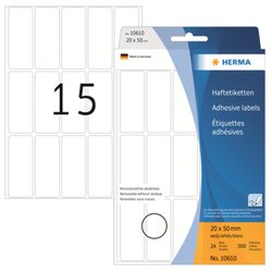 HERMA 10610 Haftetikett Movables 20x50mm weiß 480 St./Pack.