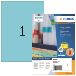 HERMA 4403 Etikett SPECIAL 210x297mm blau 100 St./Pack.