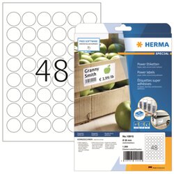 HERMA 10915 Etikett stark haftend rund 30mm weiß 1.200 St./Pack.