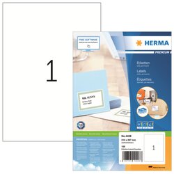 HERMA 4428 Etikett PREMIUM 210x297mm weiß 100 St./Pack.