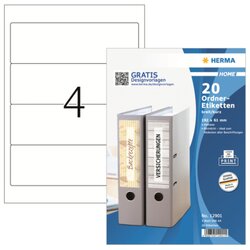 HERMA 12901 Ordneretikett 192x61mm ablösbar weiß 20 St./Pack.