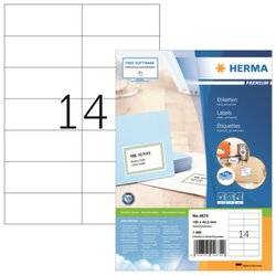 HERMA 4674 Etikett PREMIUM 105x42,3mm weiß 1.400 St./Pack.