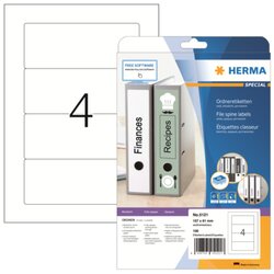 HERMA 5121 Ordneretiketten DIN A4 157x61mm weiß 100 St./Pack