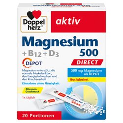 Doppelherz 18900 Magnesium 500  +B12 +D3 Depot direct 20St