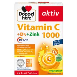 Doppelherz 55613 Vitamin C 1000  +D3 +Zink Depot 30St