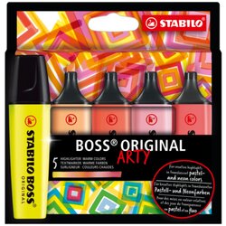 STABILO® 70/5-02-1-20 Textmarker BOSS ORIGINAL ARTY warm sort 5St
