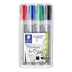 STAEDTLER® 356 B WP4 Flipchartmarker Lumocolor 2-5mm sort. 4 St./Pack.