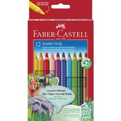 Faber-Castell 110912 Farbstift Jumbo GRIP farbig sortiert 12 St./Pack.