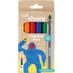 share 4-0004-6 Filzstift Maxi sort 6St 