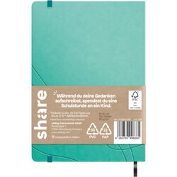 share Notizbuch DIN A6 blanko türkis