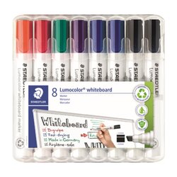 STAEDTLER® 351 BWP8X Boardmarker Lumocolor sort 8St 
