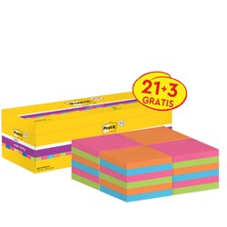 Post-it® 654SE24P Haftnotiz Super Sticky Notes Promo 76x76mm sort