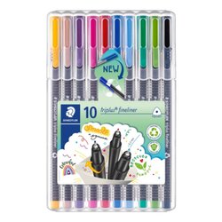 STAEDTLER® 334 SB10 Fineliner triplus 0,3mm sort. 10 St./Pack.