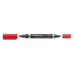STAEDTLER® 348-2 Permanentmarker Lumocolor duo 0,6mm/1,5mm rot