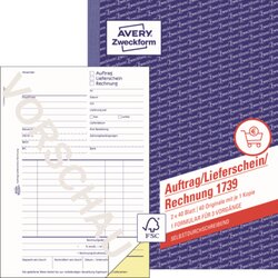 Avery Zweckform 1739 Auftragsformular DIN A5 2x40Blatt