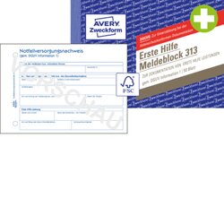 Avery Zweckform 313 Meldeblock Erste Hilfe A6 50 Blatt