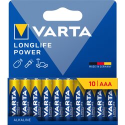 Varta 4903121761 Batterie Longlife POWER AAA 10St