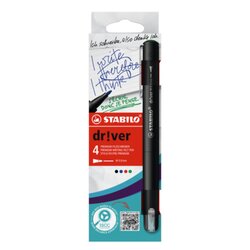 STABILO® EO1089/4-01 Fasermaler dr!ver M sort 4St 